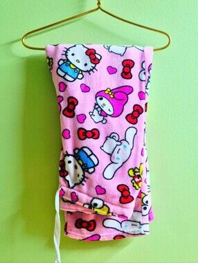 Hello Kitty Pink and Red Fleece Pajama Pants